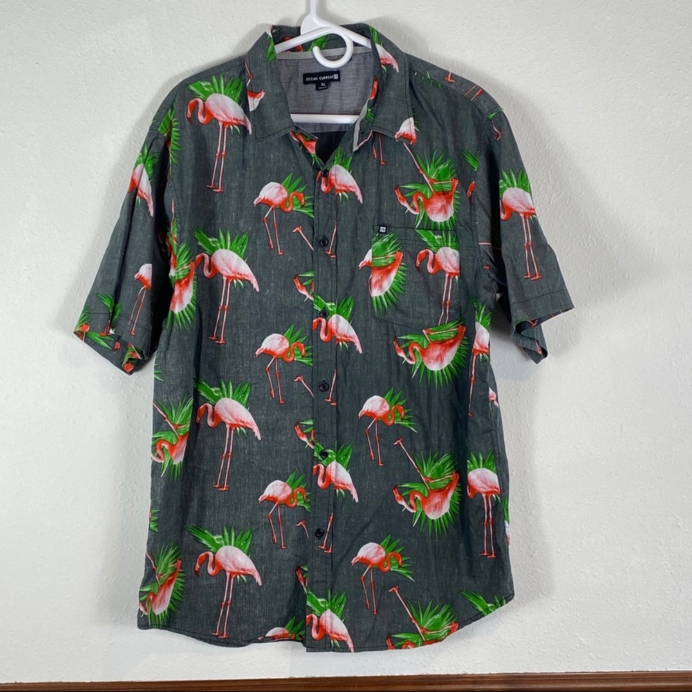 Ocean Current flamingo Hawaiian shirt size XL